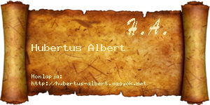 Hubertus Albert névjegykártya