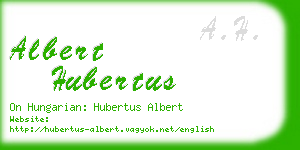 albert hubertus business card